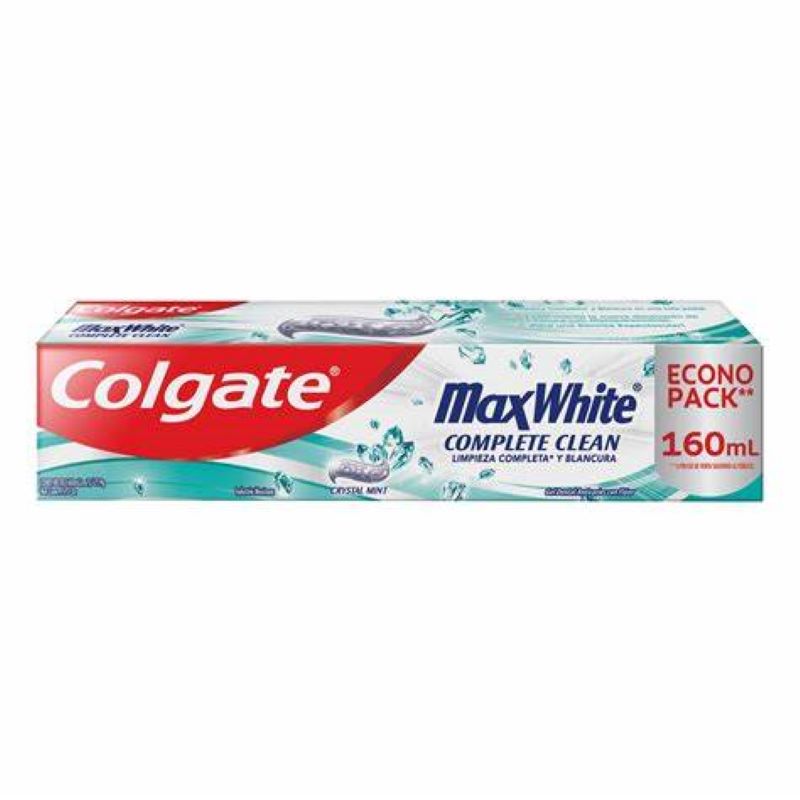 Pasta dentífrica colgate max white complete clean 160ml