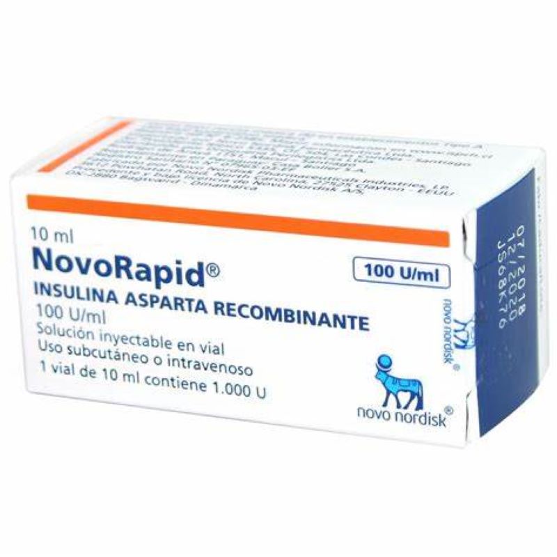 Novorapid Insulina Asparta Recombinante 100U/ml solución inyectable