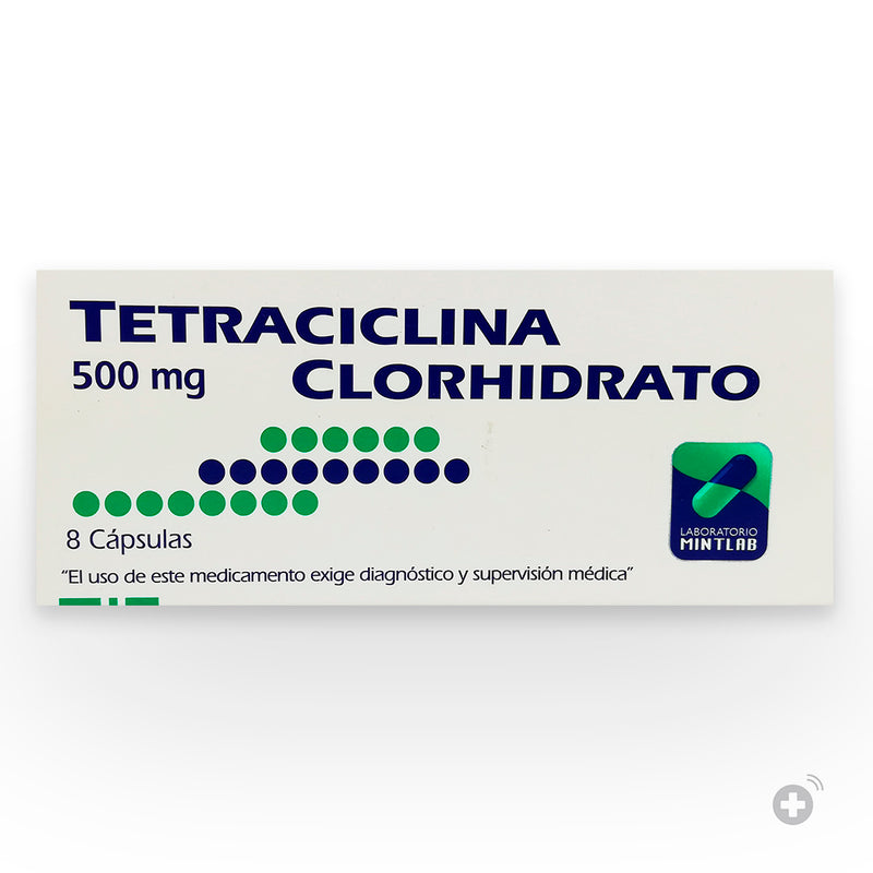 Tetraciclina clorhidrato 500mg 8 Cápsulas