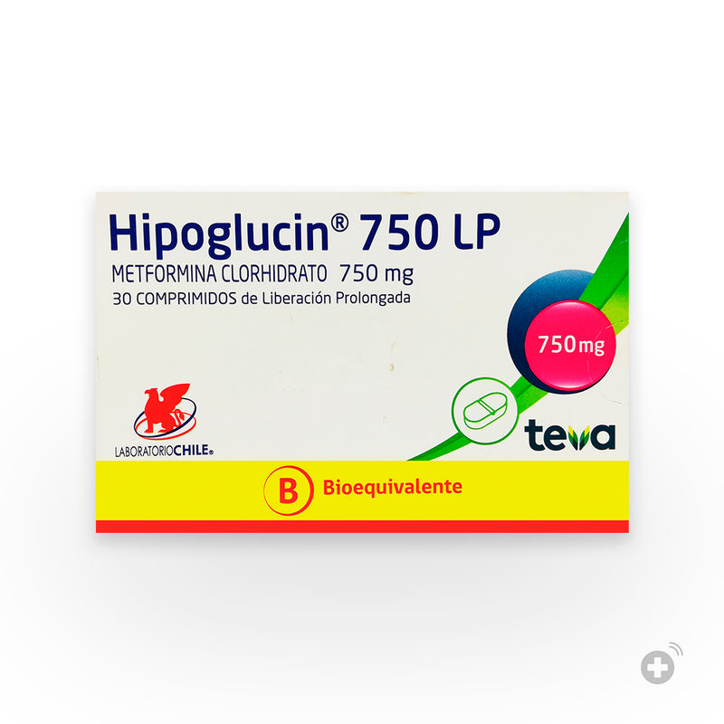 Hipoglucin 750mg LP 30 Comprimidos