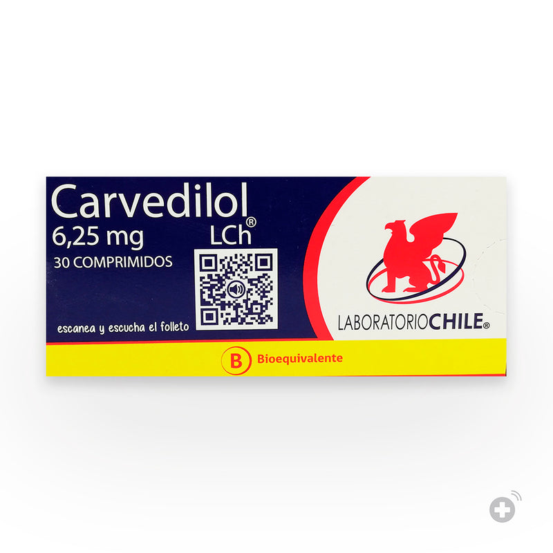 Carvedilol 6,25mg 30 Comprimidos