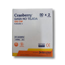 Gasa no tejida esteril 5x5cm 2 unidades por sobre 4 pliegues cranberry