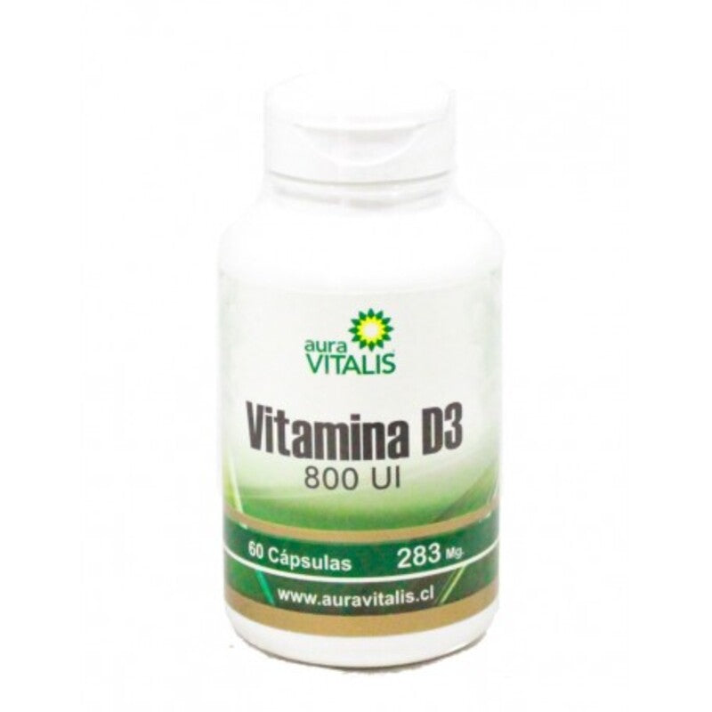 Vitamina D3 800UI 60 Cápsulas aura vitalis